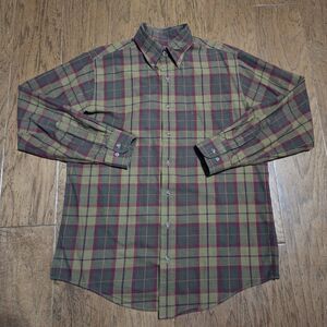 Viyella Cotton Wool Blend Plaid Long Sleeve Button Down Shirt Size Medium